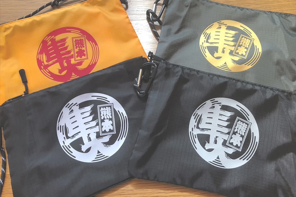 ミニサコッシュ　小物入れ　バッグプリント